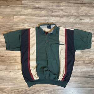 Vintage 90s Boulevard Club Striped Short Sleeve Polo Shirt